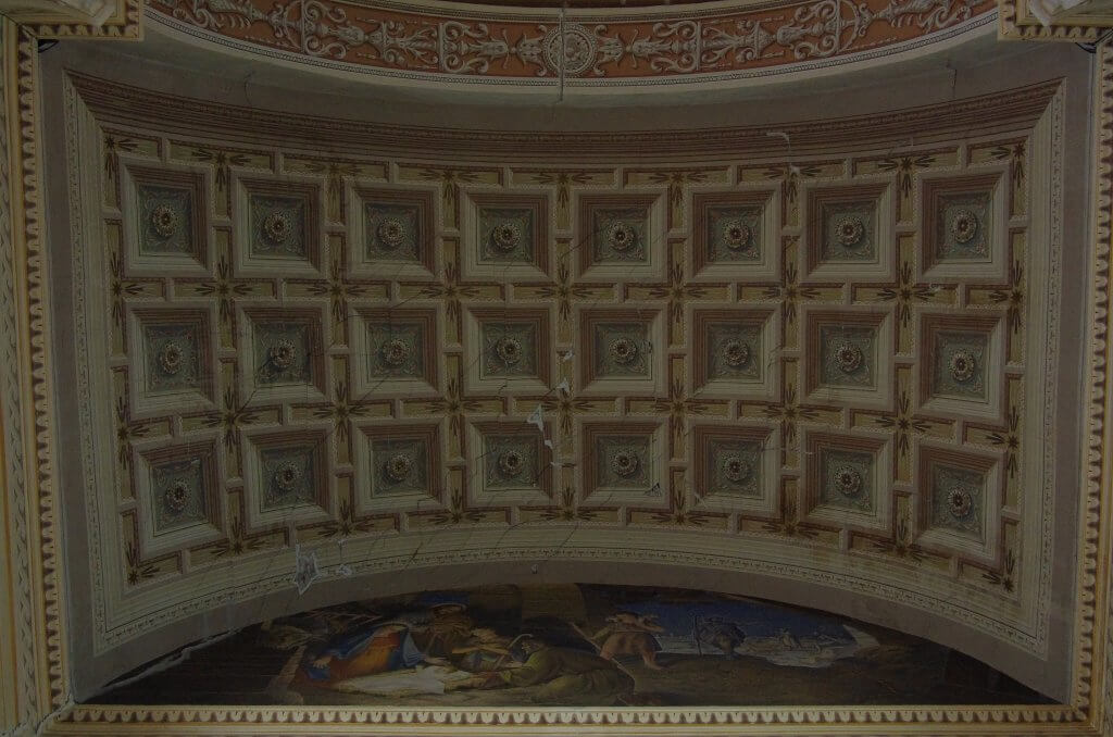 Parrocchia Santi Pietro e Paolo a Marano di Valpolicella: affresco con cassettoni (foto Paolo Villa-ctg Lessinia)